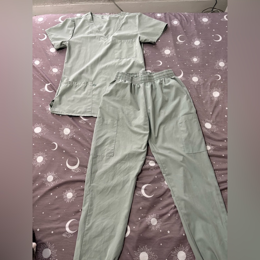 Women's Sage Green Scrub Set